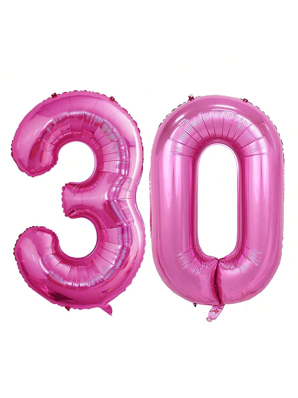 30 Pc 18 Inch Black and Hot Pink Heart Foil Balloons for Parties and Celebrations