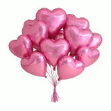 12-Pack 18" Pink Heart Foil Balloons for Weddings, Birthdays & Romantic Events