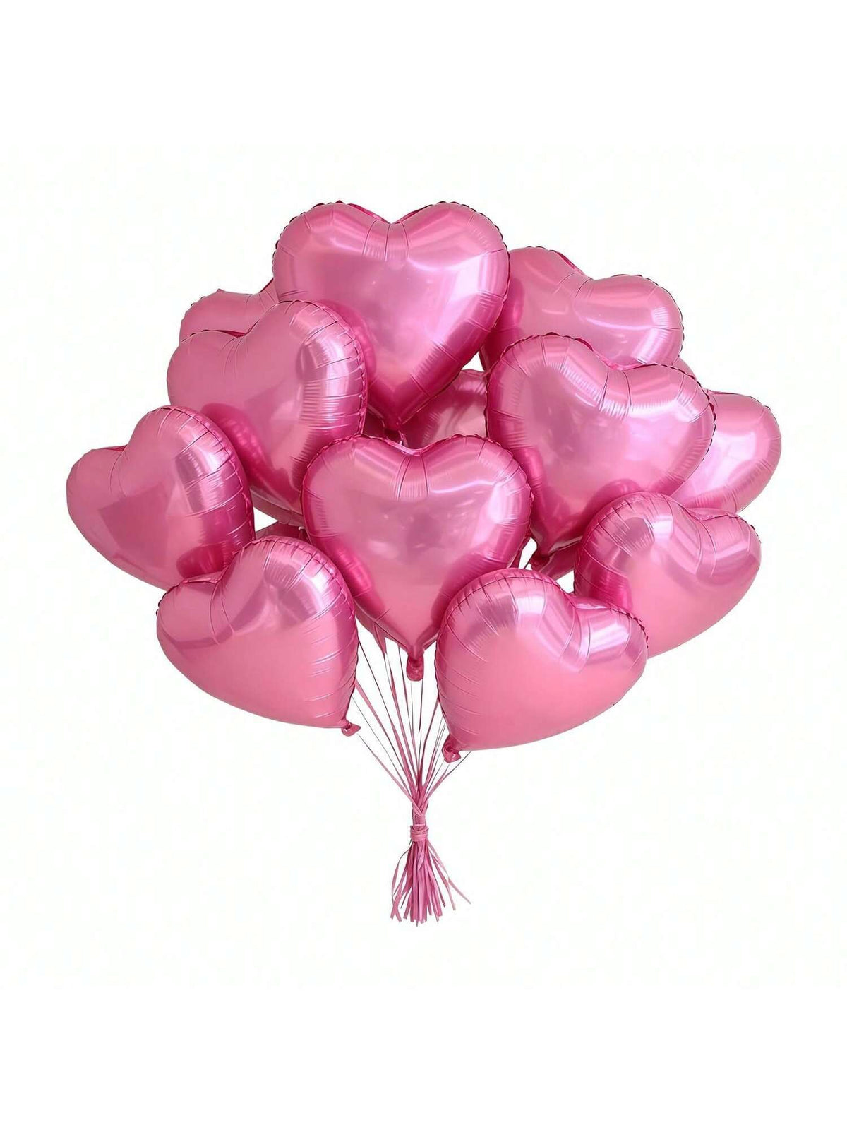 12-Pack 18" Pink Heart Foil Balloons for Weddings, Birthdays & Romantic Events