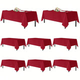 8-Pack Of Red Polyester Tablecloths For 6-Foot Rectangle Tables, Washable And Perfect For Weddings, Christmas Parties, Birthdays, Banquets, And Receptions. (54x108 Inches),