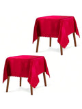 2-Pack 54x54-Inch Red Satin Tablecloths for Wedding, Party, or Dining Decor