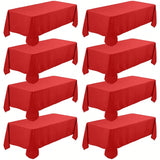 8-Pack Red 60x102 Inch Rectangular Tablecloths For Events