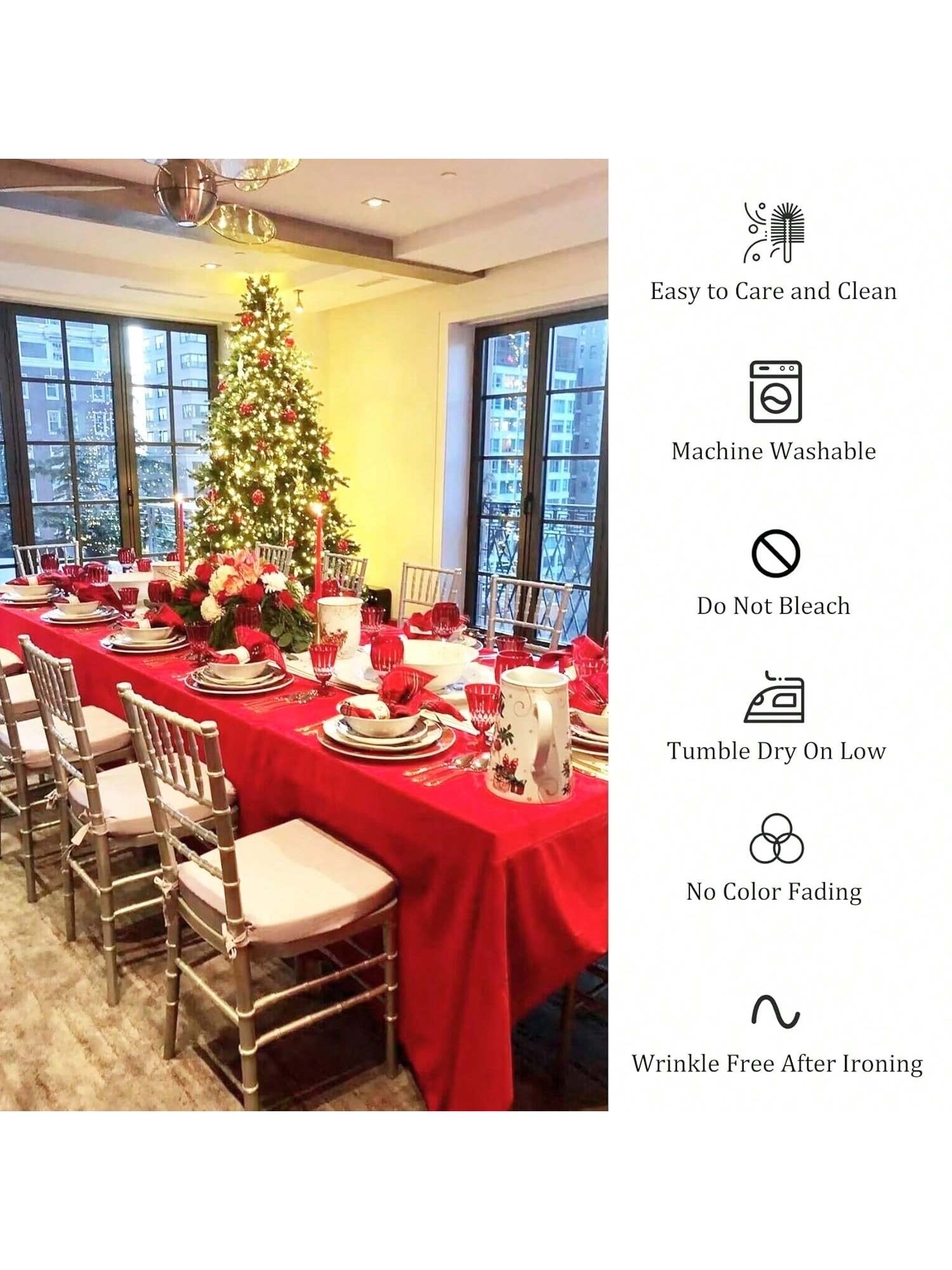 8-Pack Red 60x102 Inch Rectangular Tablecloths For Events