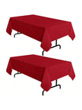 2-Pack Red 60x102 Inch Rectangle Polyester Tablecloths Stain Resistant Washable