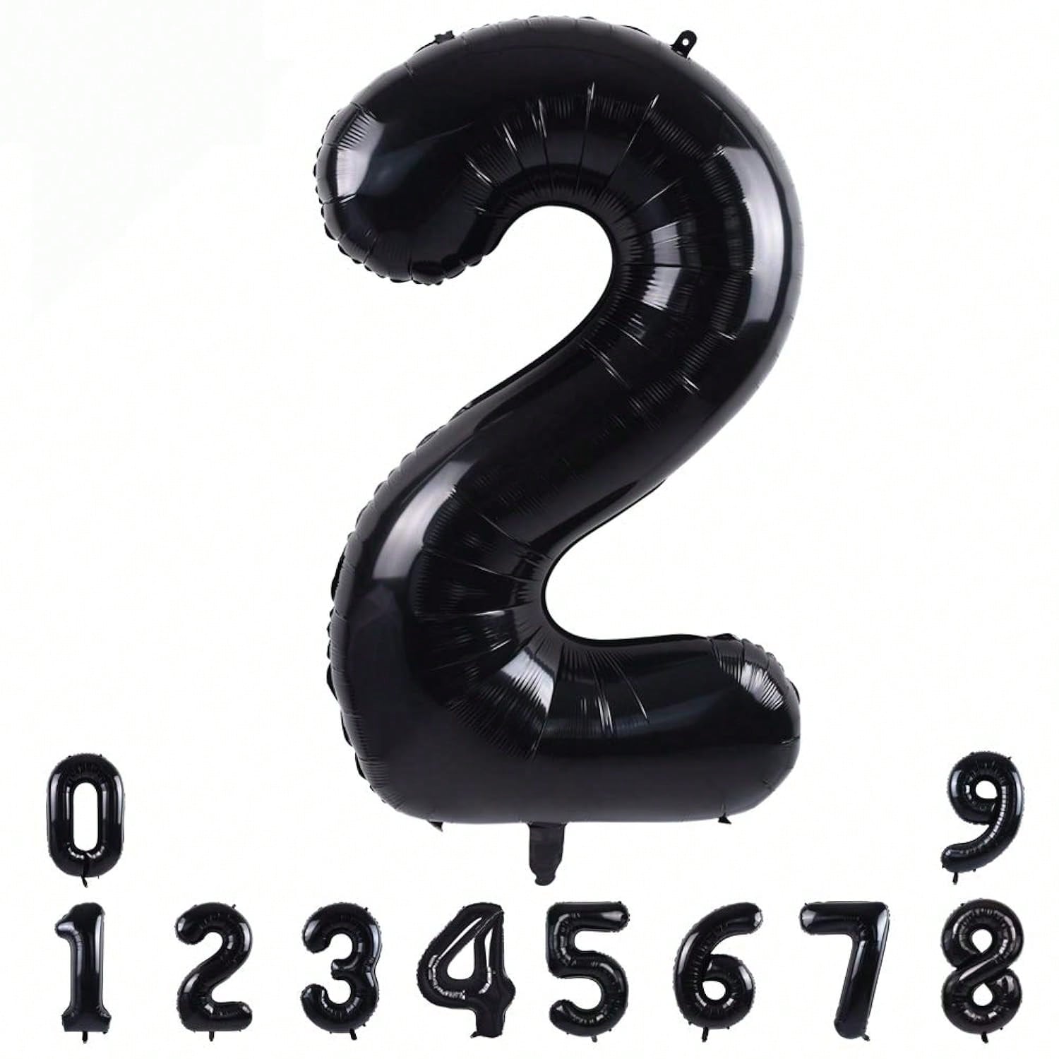 40in Black Foil Number Balloons 0-9 for Birthday Party Decorations