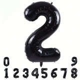 40in Black Foil Number Balloons 0-9 for Birthday Party Decorations