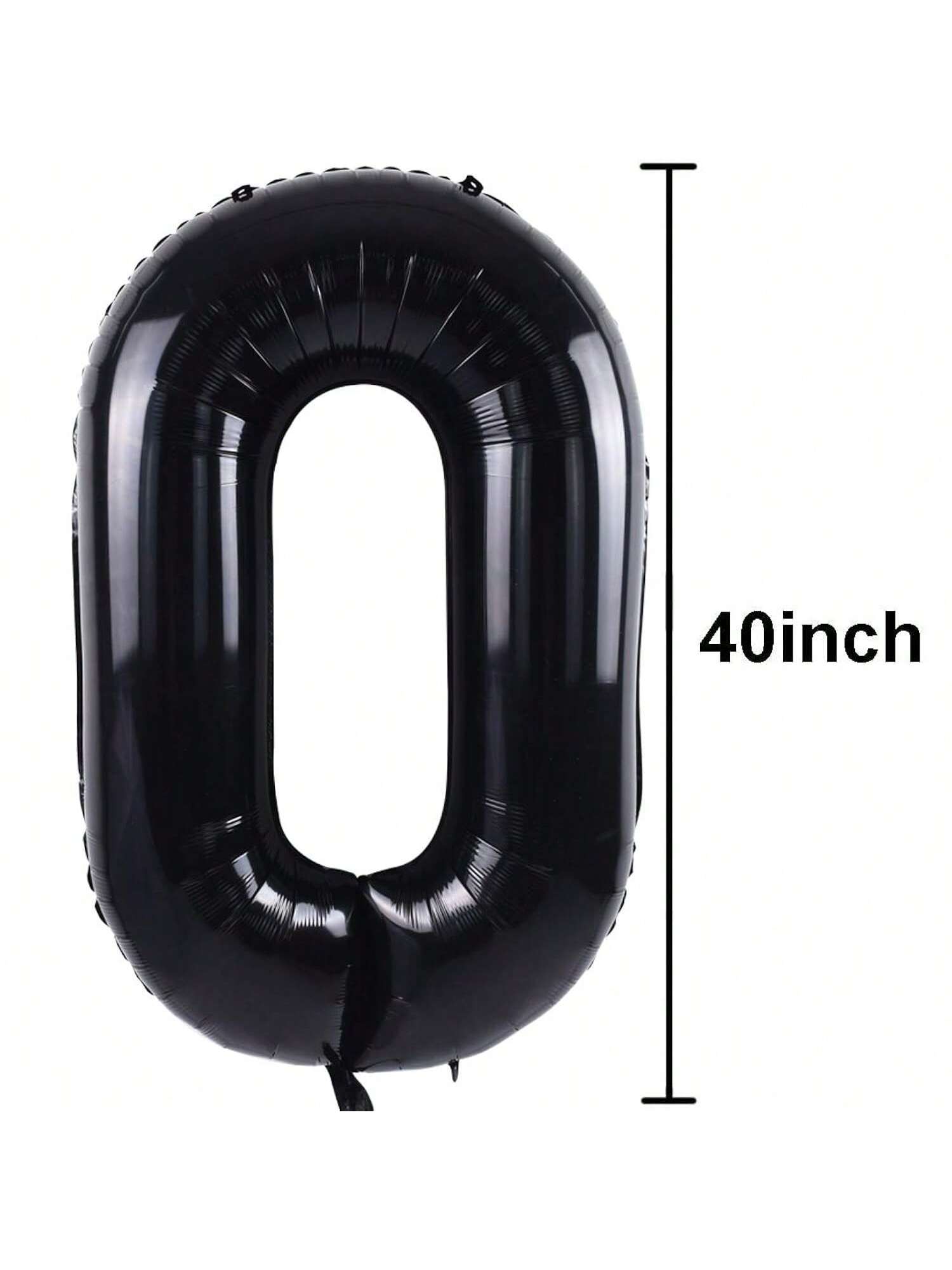 40in Black Foil Number Balloons 0-9 for Birthday Party Decorations