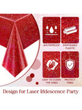 2 Red Holographic 40x108-Inch Tablecloths for Parties and Holiday Decor