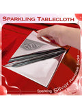 2 Red Foil Tablecloths 54x72 Inch Disposable Waterproof for Parties and Events