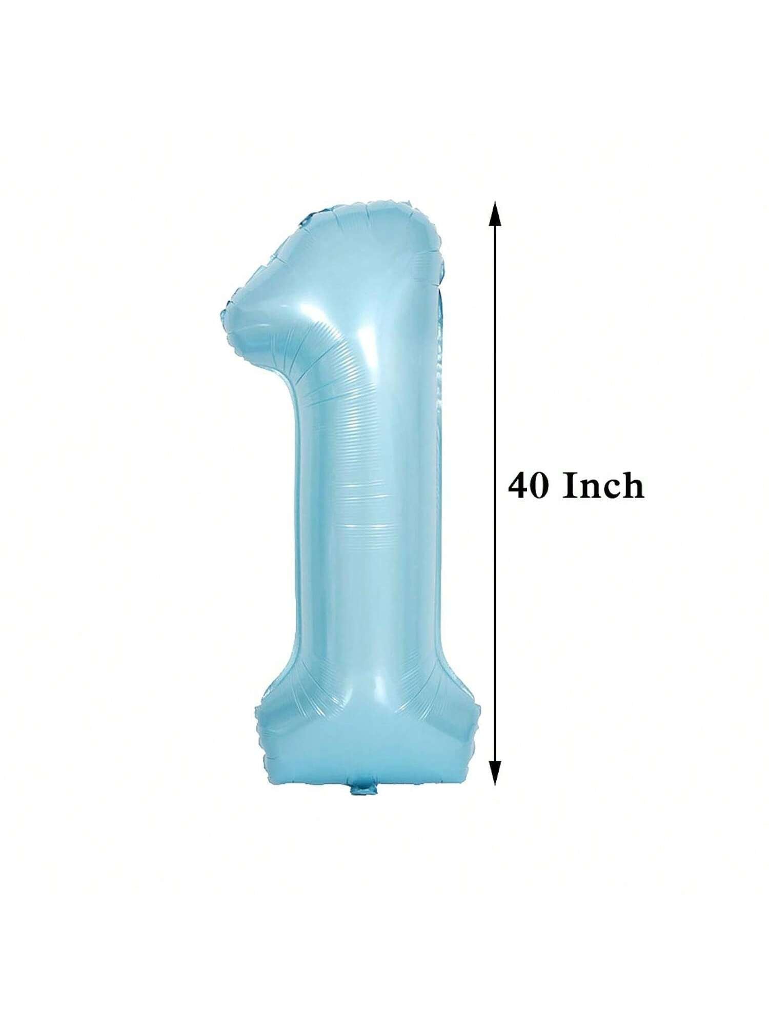 40in Number 1 Blue Foil Balloon for 1st Birthday Wedding Party