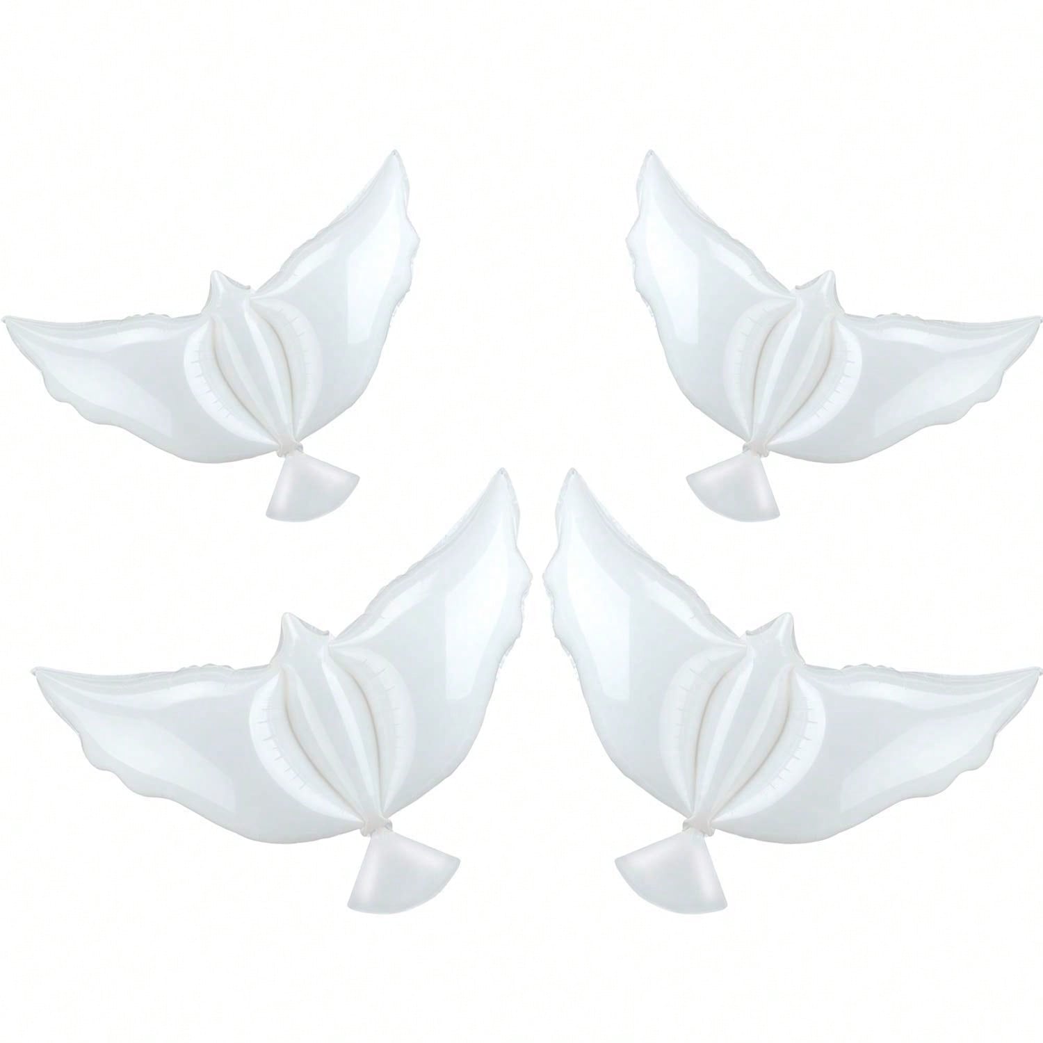 4 White Peace Bird Balloons for Wedding Funeral Birthday and Memorial Decor