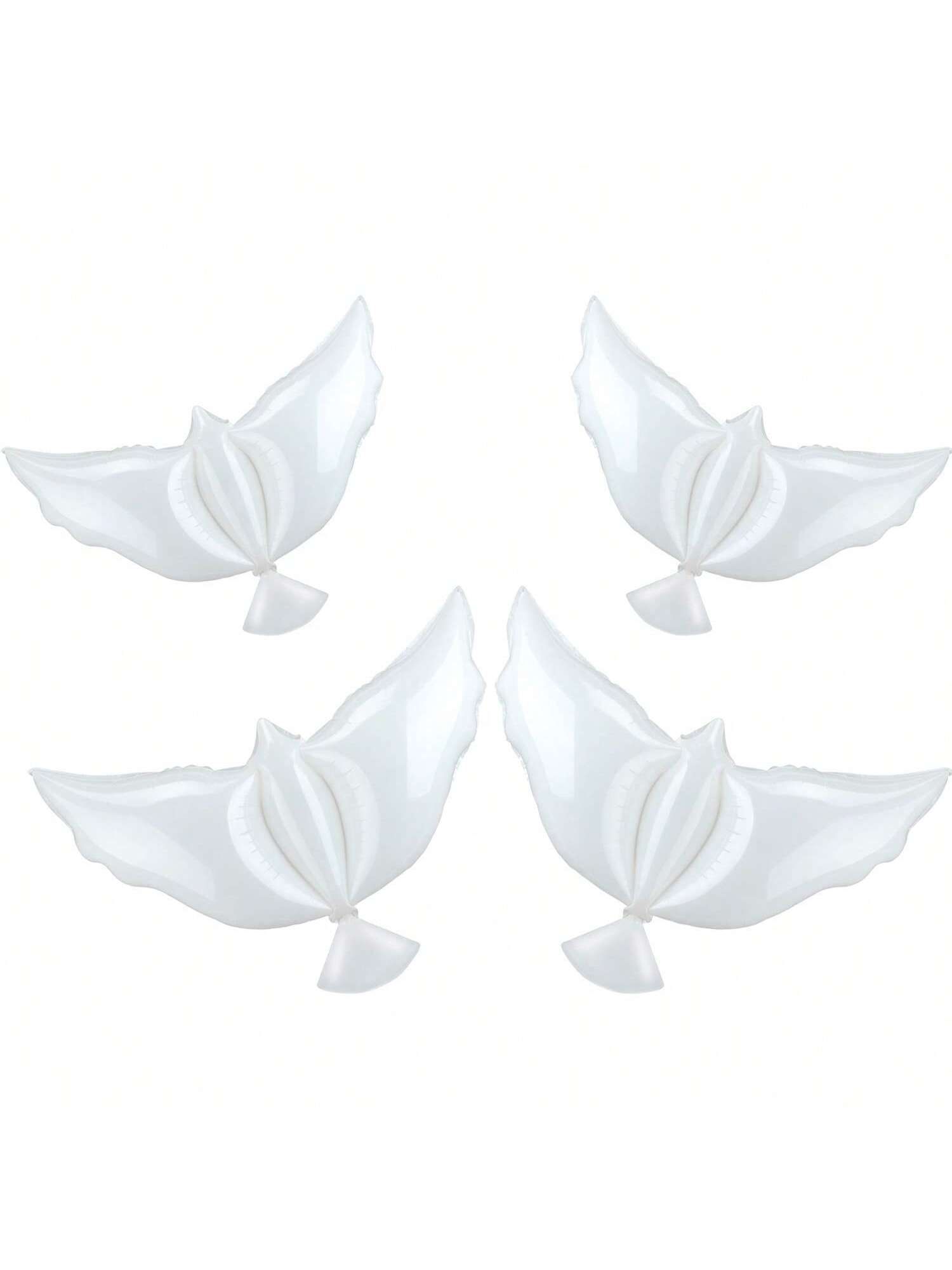 4 White Peace Bird Balloons for Wedding Funeral Birthday and Memorial Decor