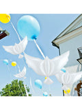 4 White Peace Bird Balloons for Wedding Funeral Birthday and Memorial Decor