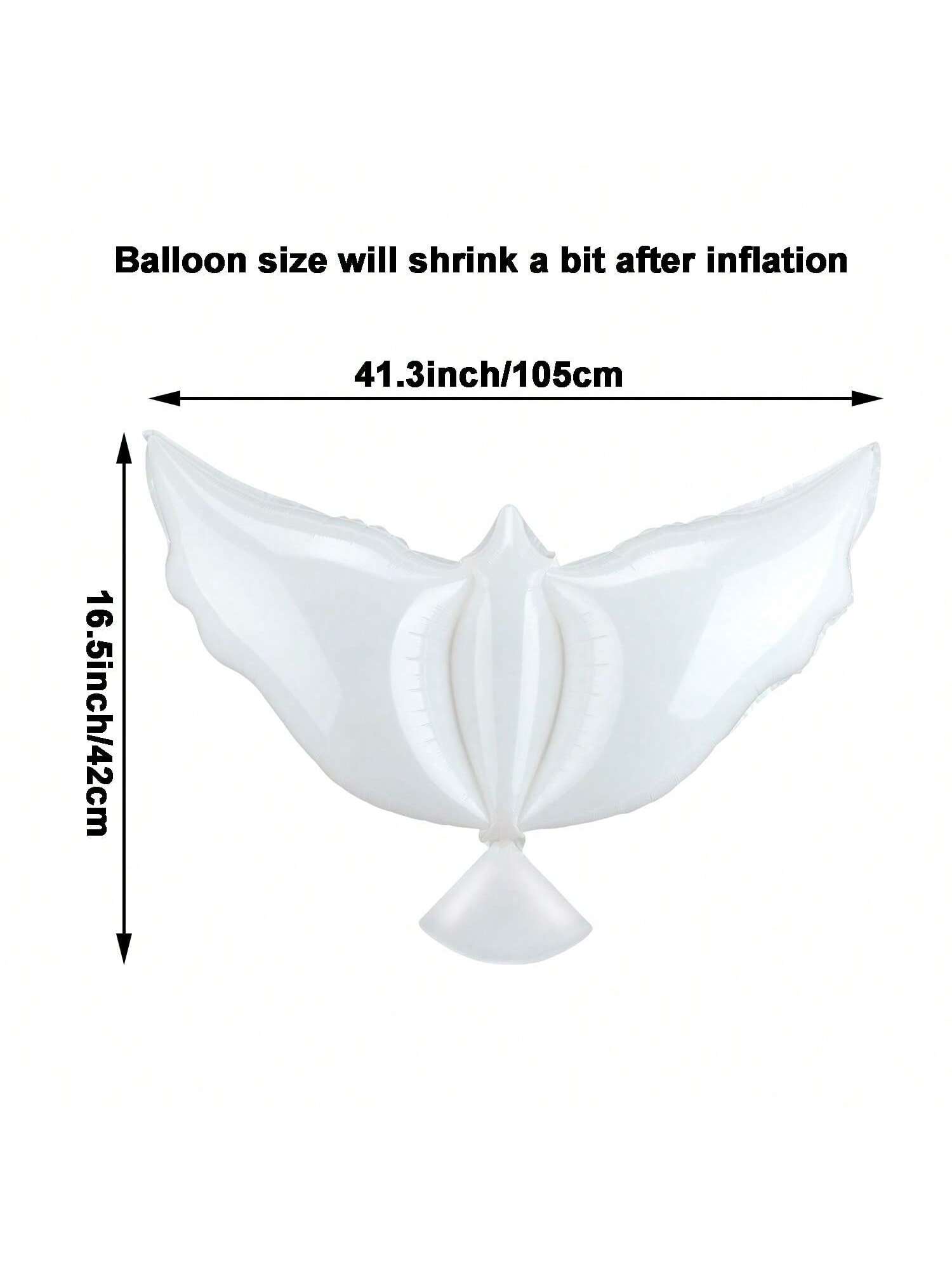 4 White Peace Bird Balloons for Wedding Funeral Birthday and Memorial Decor