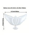 4 White Peace Bird Balloons for Wedding Funeral Birthday and Memorial Decor