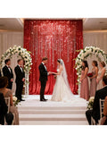 Red Sequin Backdrop Curtains 2pcs 2x8ft Wedding & Party Decor