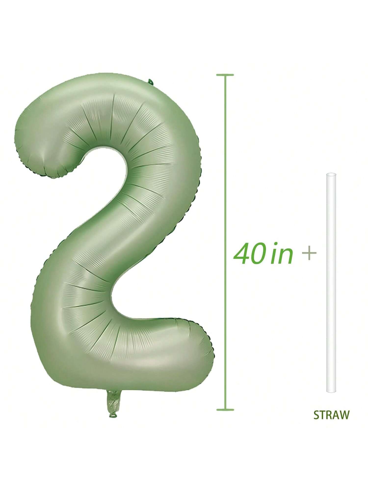 40 Inch Number 2 Balloon for 2nd Birthday Party Decorations