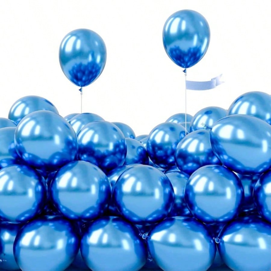 120 Metallic Blue 5 Inch Balloons for Garland Arch Birthday and Wedding Decor