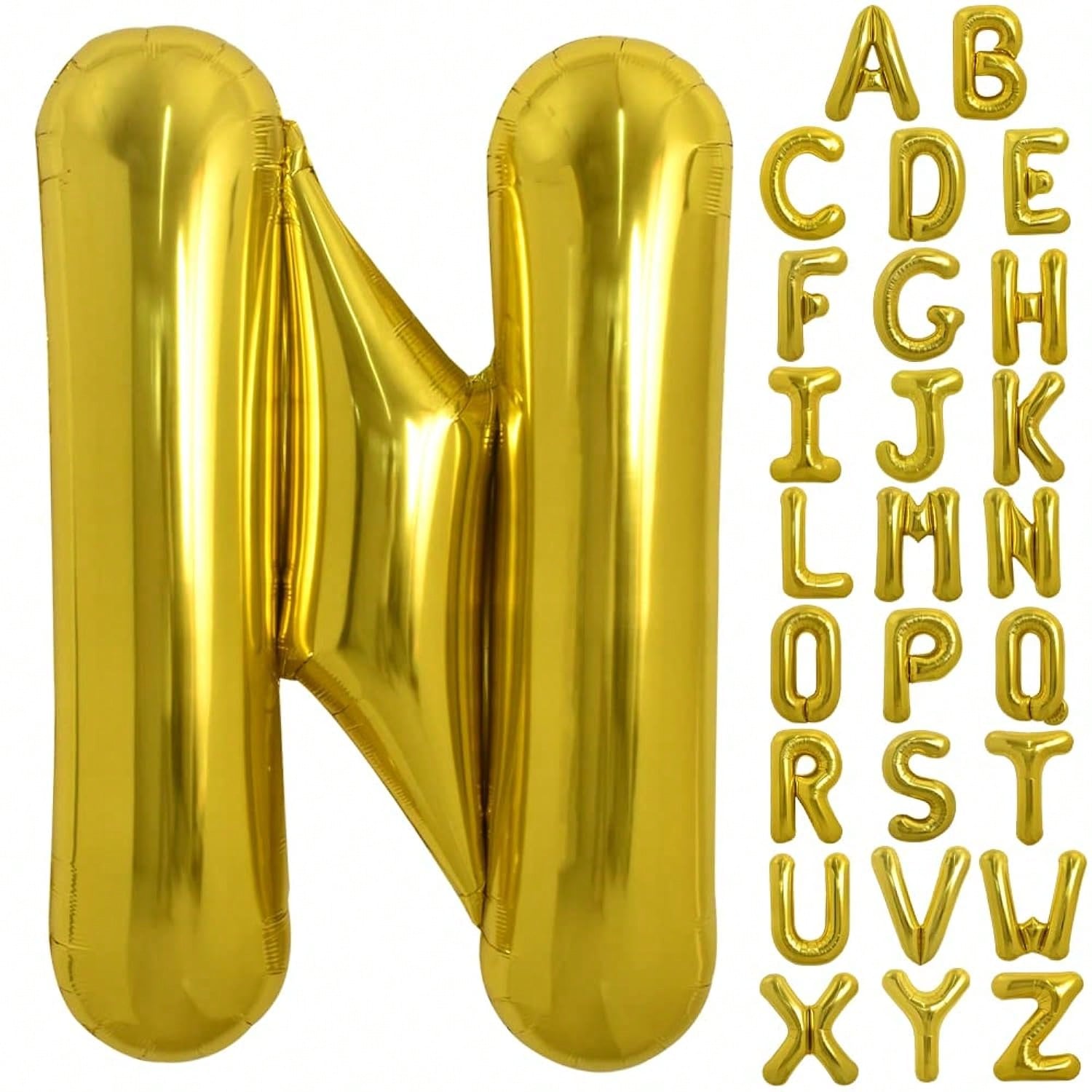 40 Inch Gold Letter N Foil Balloon for Birthday and Anniversary Decor