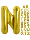 40 Inch Gold Letter N Foil Balloon for Birthday and Anniversary Decor