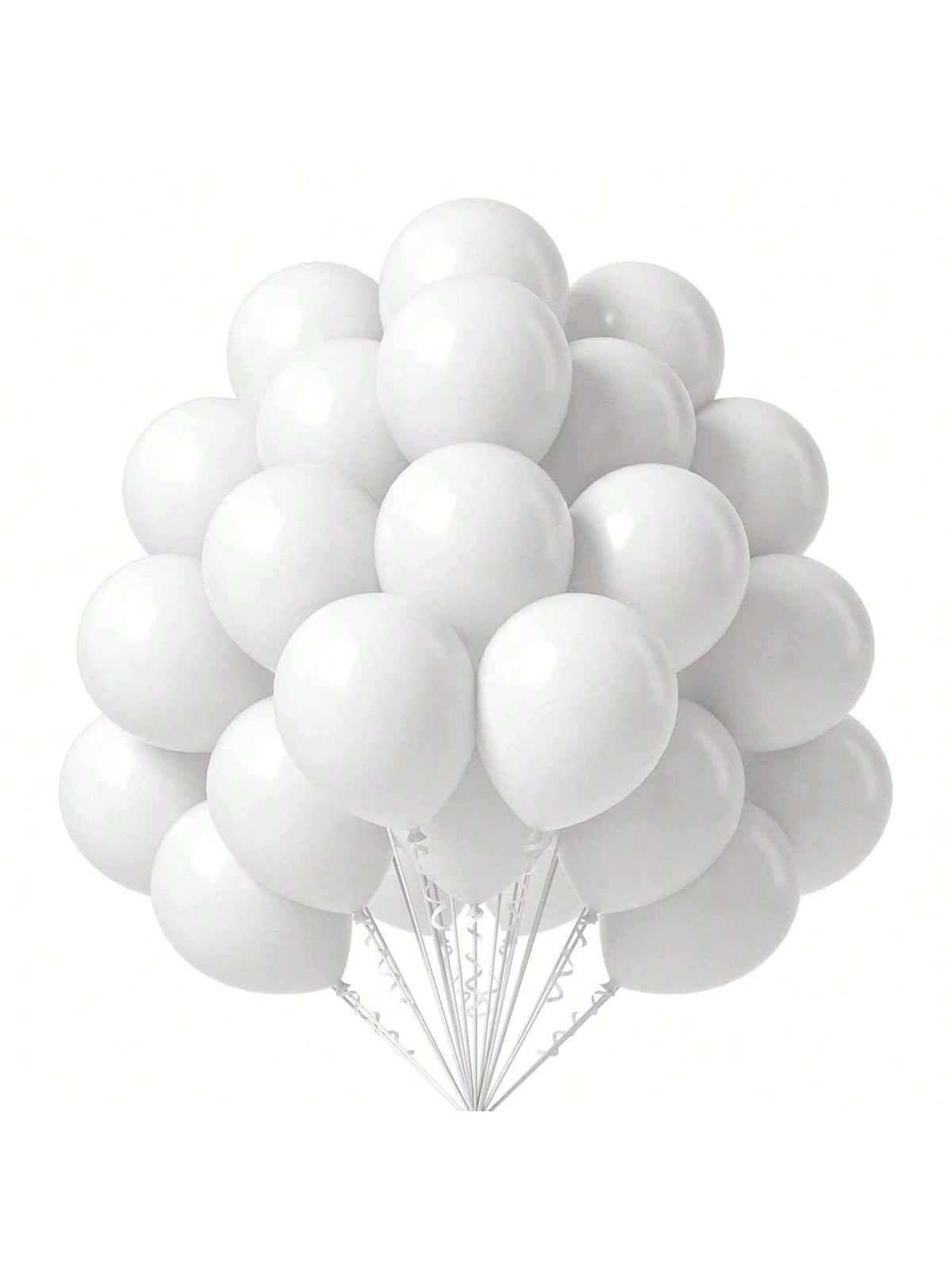 50-Pack 12-Inch White Matte Latex Balloons for Parties Weddings and Showers