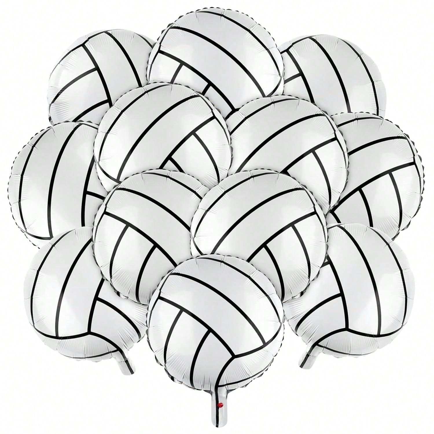 12-Pc 20-Inch Volleyball Foil Balloons for Birthday and Sports Party Decorations