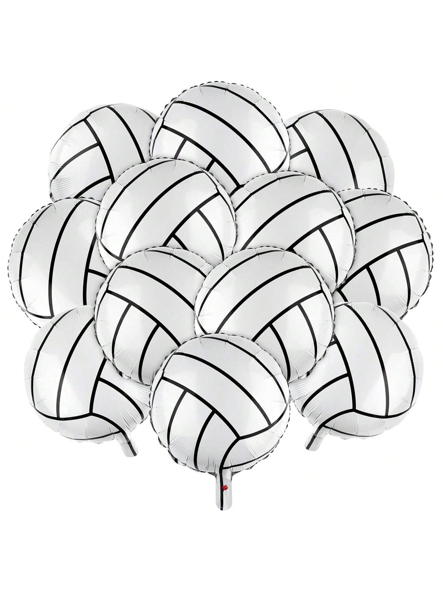 12-Pc 20-Inch Volleyball Foil Balloons for Birthday and Sports Party Decorations