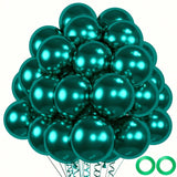 50 Pc 12 Inch Chrome Emerald Green Latex Balloons for Wedding Graduation Parties