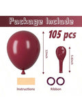 105 Pc 12 Inch Burgundy Latex Balloons for Birthday Graduation Wedding Parties