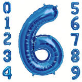 Number 6 Balloon, 6Th Birthday Party Decorations For , Sapphire Blue, 40 Inch-