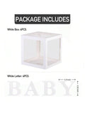 4pcs White Clear Letter Boxes for Party Decorations Birthday Wedding & Shower