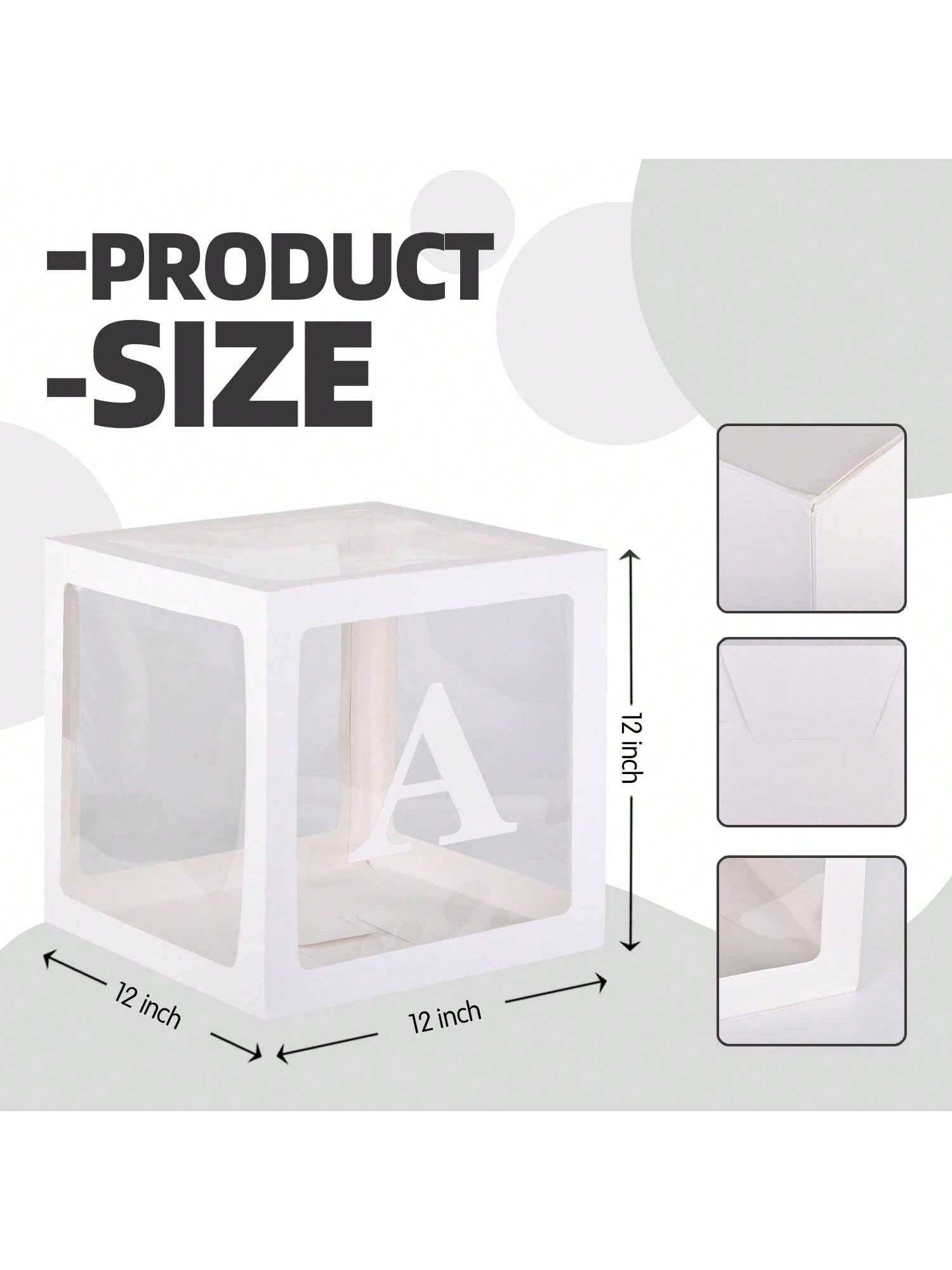 4pcs White Clear Letter Boxes for Party Decorations Birthday Wedding & Shower