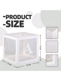 4pcs White Clear Letter Boxes for Party Decorations Birthday Wedding & Shower