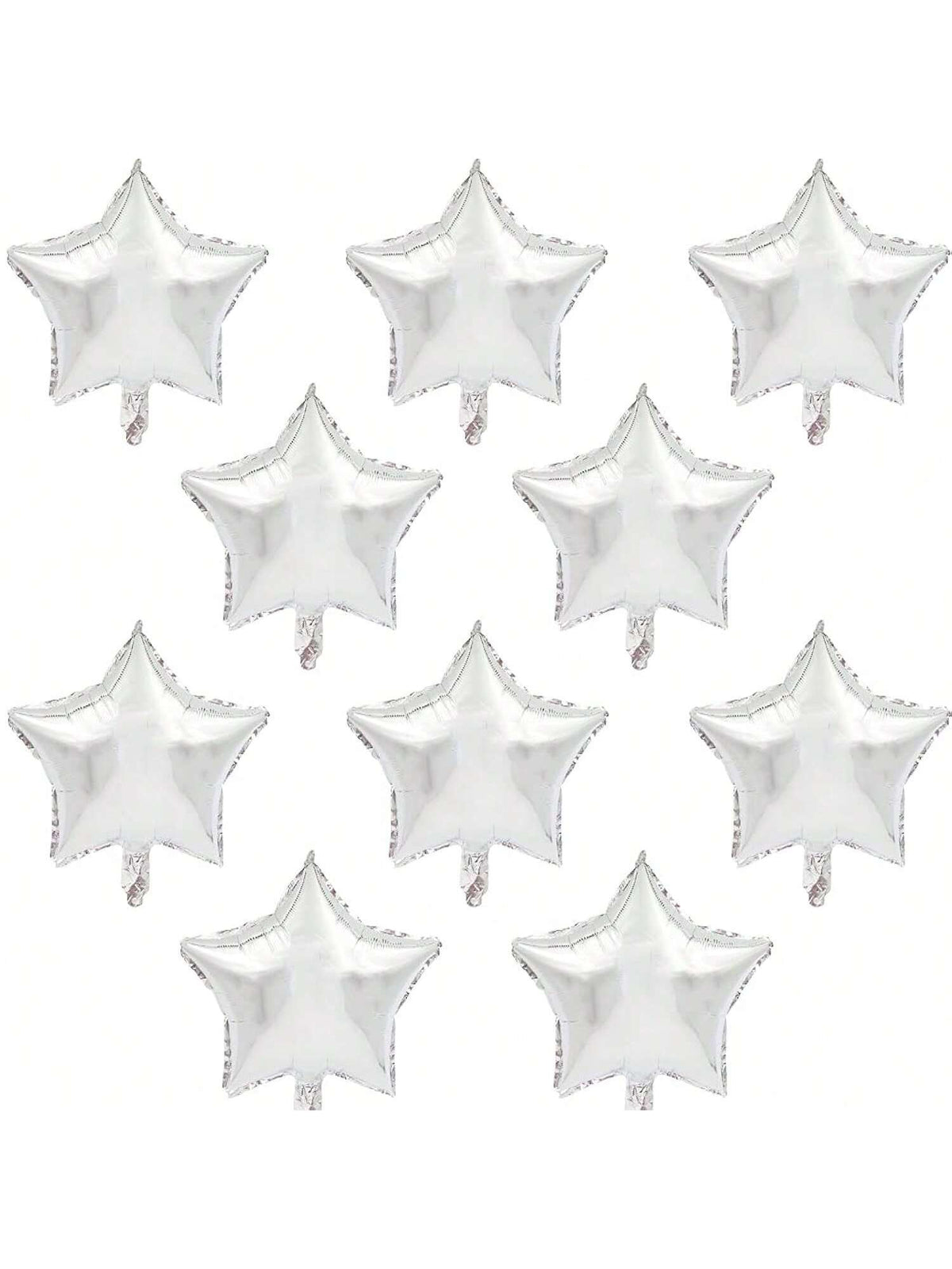 30-Piece 18-Inch Silver Star Foil Balloons for Shower, Wedding, or Party Decor