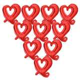 Red Heart Balloons, Heart Shape Foil Mylar Helium Balloon 10 Pcs