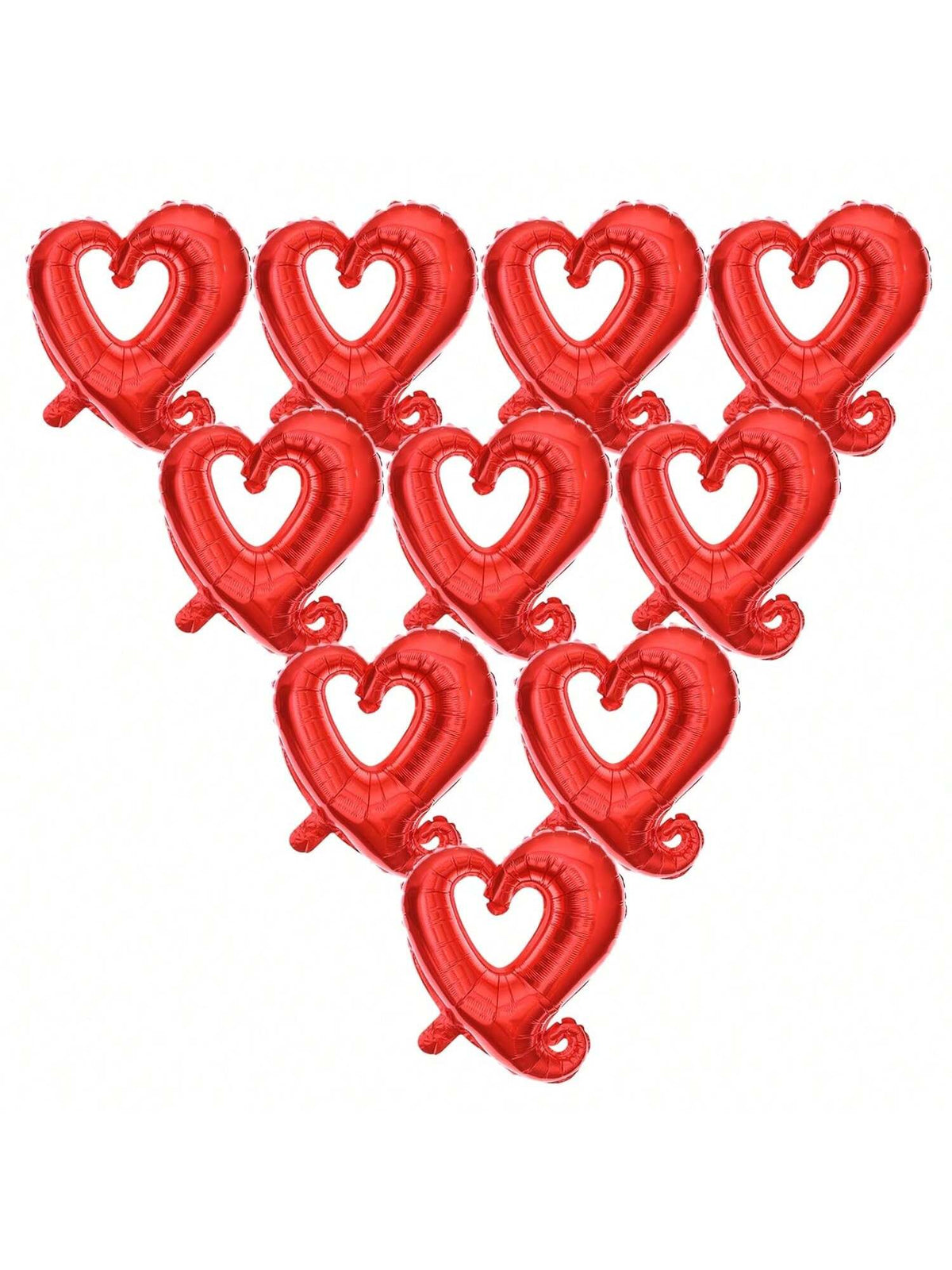 Red Heart Balloons, Heart Shape Foil Mylar Helium Balloon 10 Pcs