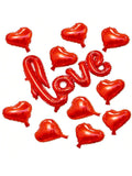11 Pc Red Heart and Love Balloons Kit for Valentine Wedding Birthday Party