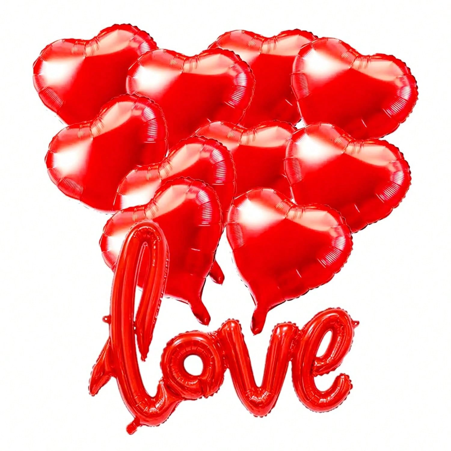 11 Pc Red Heart and Love Balloons Kit for Valentine Wedding Birthday Party