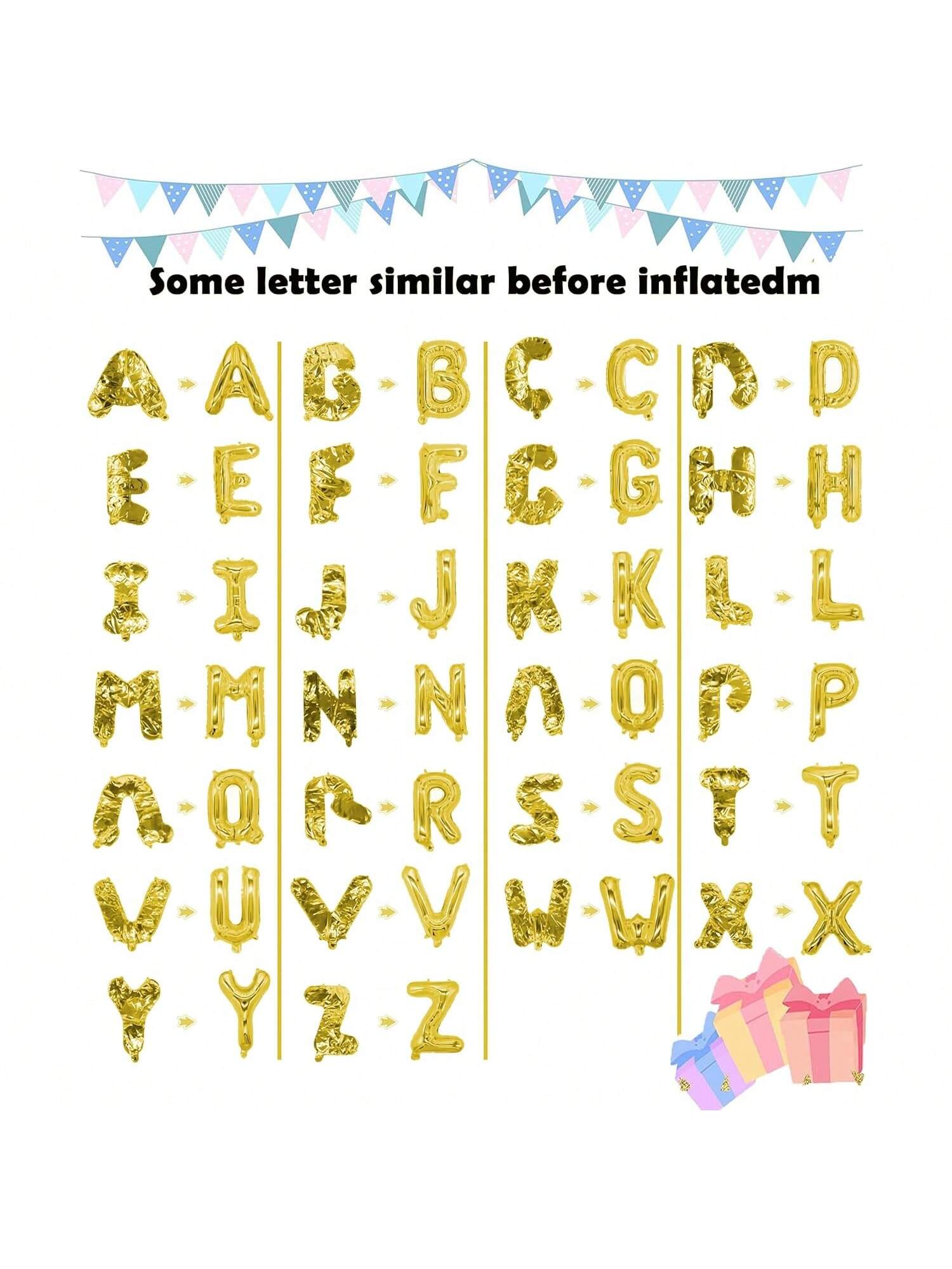 16-Inch Mylar Foil Alphabet Balloons A-Z for Birthday Wedding Party Decor