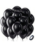 100 Black 12-Inch Latex Balloons for Wedding, Graduation, Birthday, or Party Decor