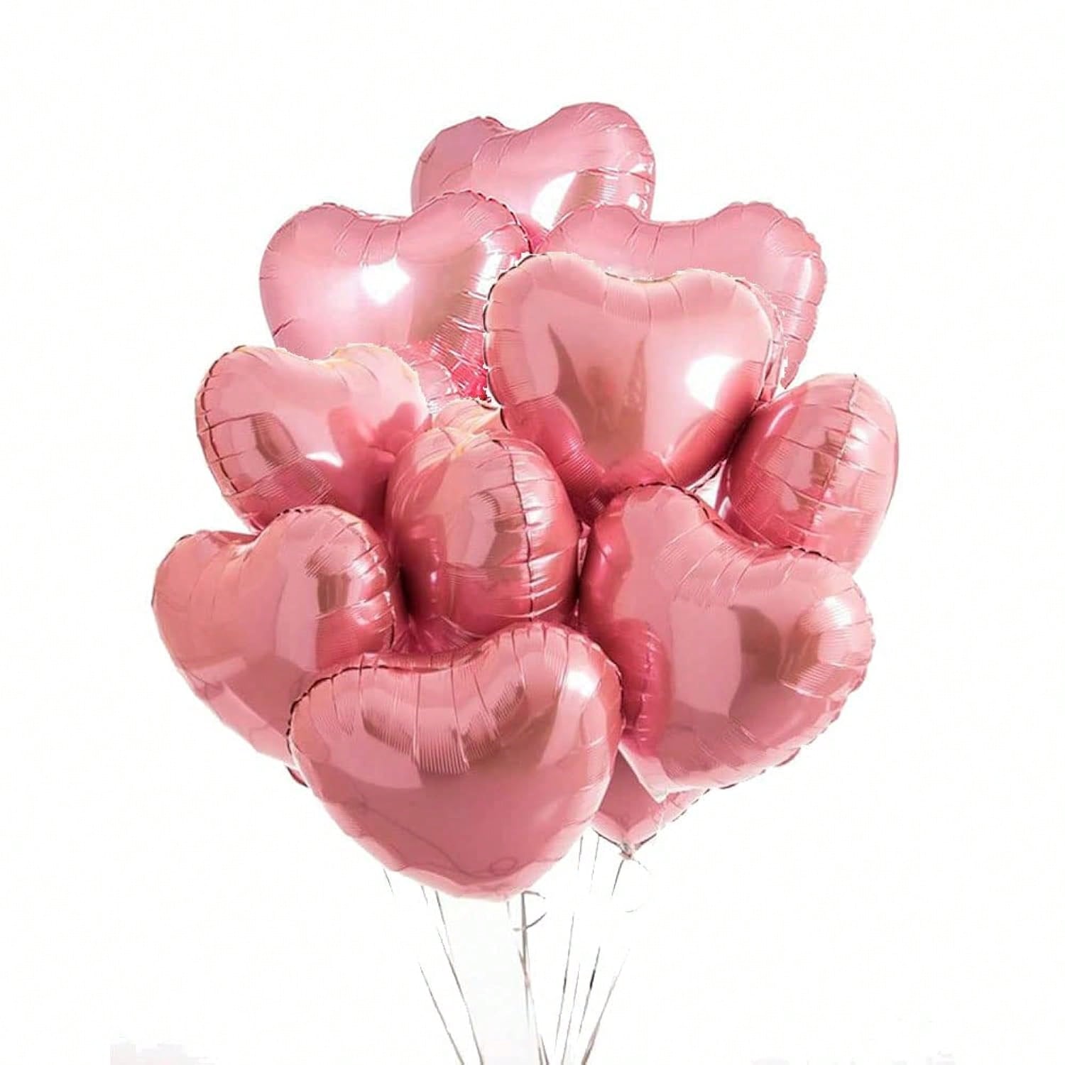 20-Piece 18-Inch Pink Heart Balloons for Birthday Valentine and Wedding Decor