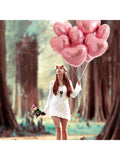 20-Piece 18-Inch Pink Heart Balloons for Birthday Valentine and Wedding Decor