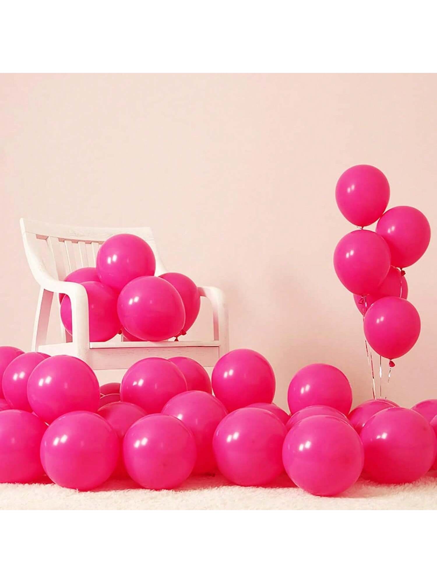 100pcs Hot Pink 12" Latex Balloons for Birthday Wedding & Party Decorations