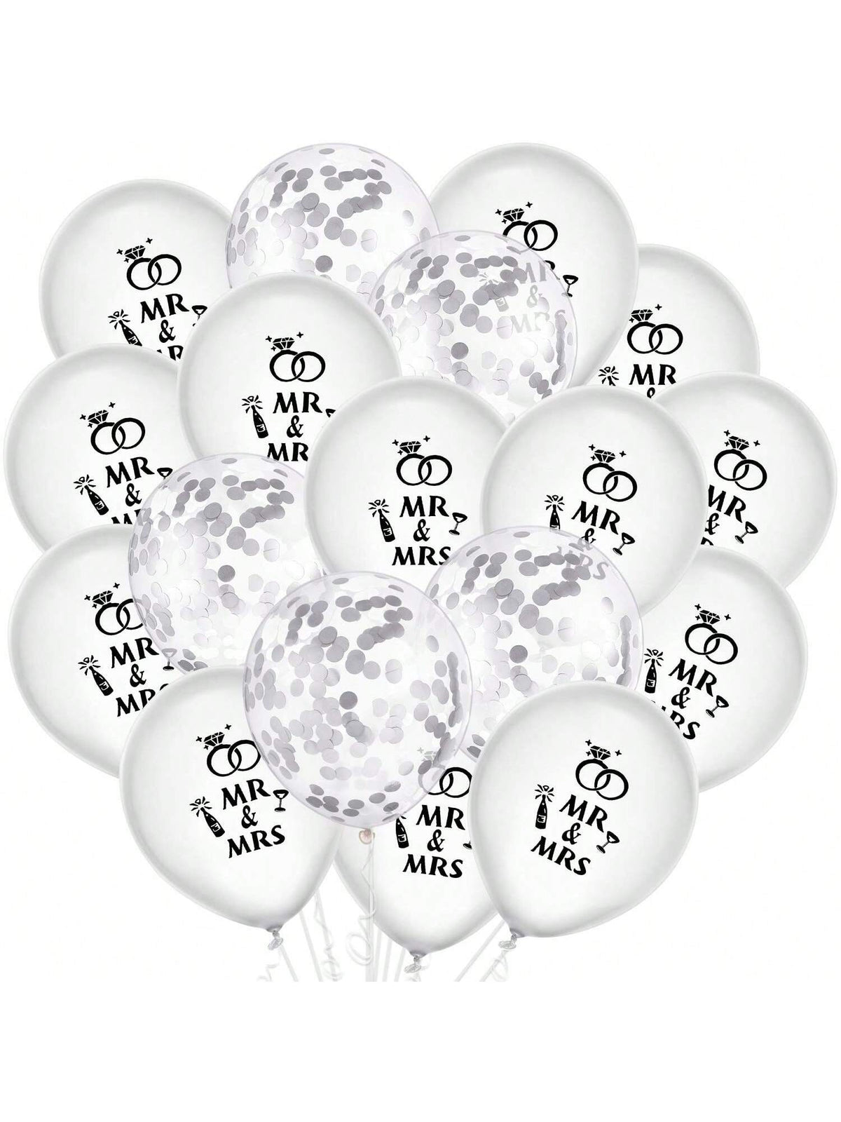 35pcs Wedding Balloons with Mr Mrs and Rose Gold Confetti for Parties