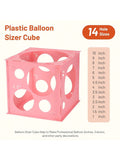 12-Hole Pink Plastic Balloon Sizer Cube for Arches Towers Columns 2-10 Inch