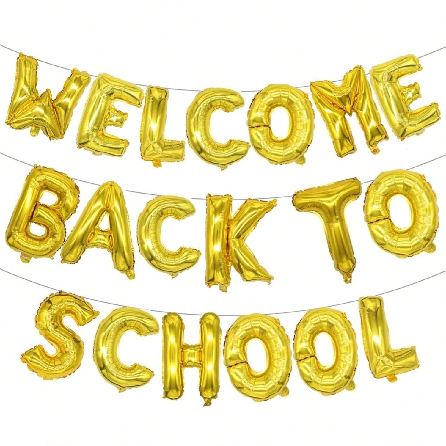 16" Welcome Back to School Gold Foil Balloon for Classroom Party Decorations