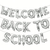 16" Welcome Back to School Silver Foil Balloon for Classroom Party Decorations
