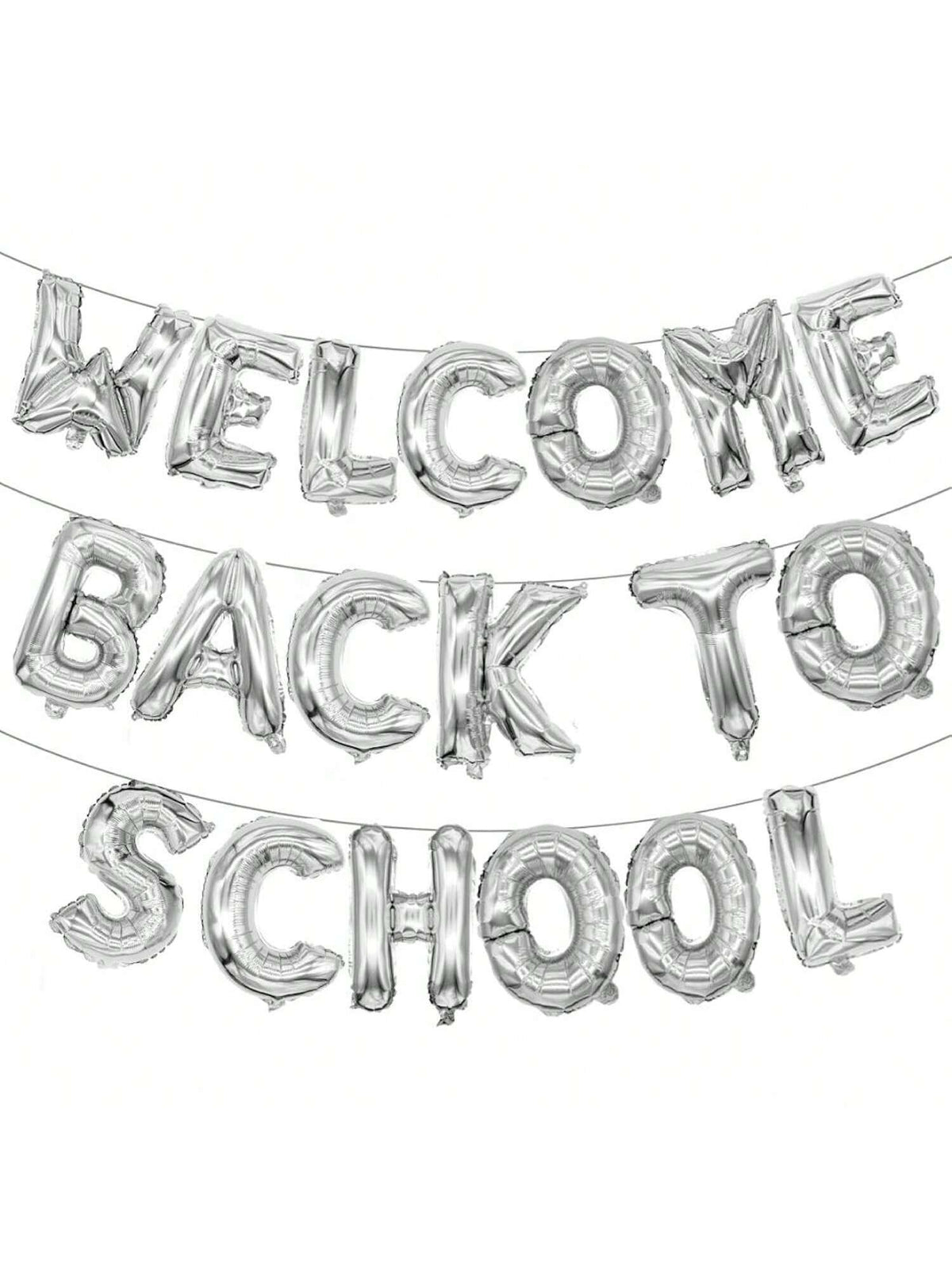 16" Welcome Back to School Silver Foil Balloon for Classroom Party Decorations