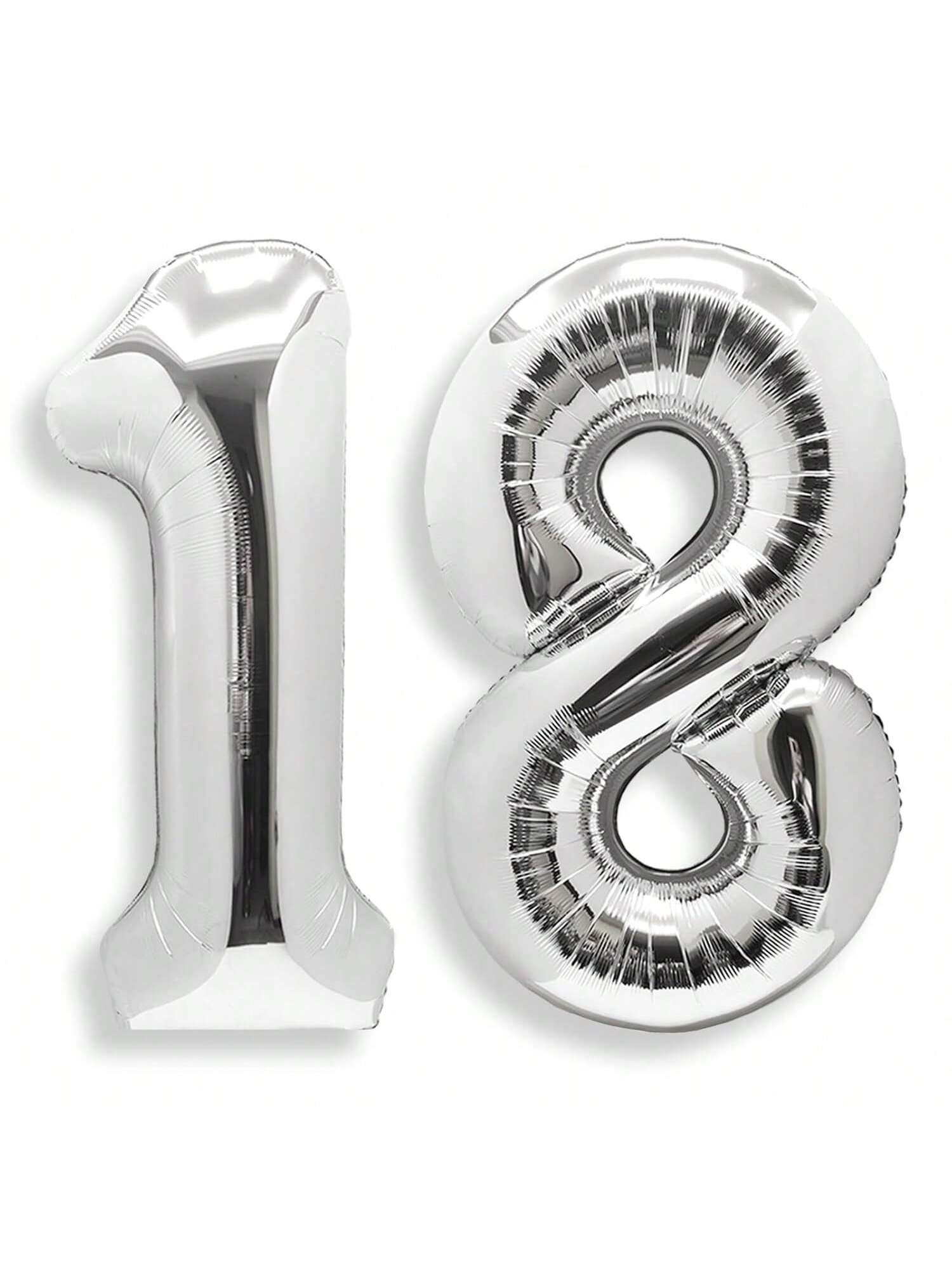 40 Inch Silver Foil Number Balloons for 18th Birthday Anniversary Party