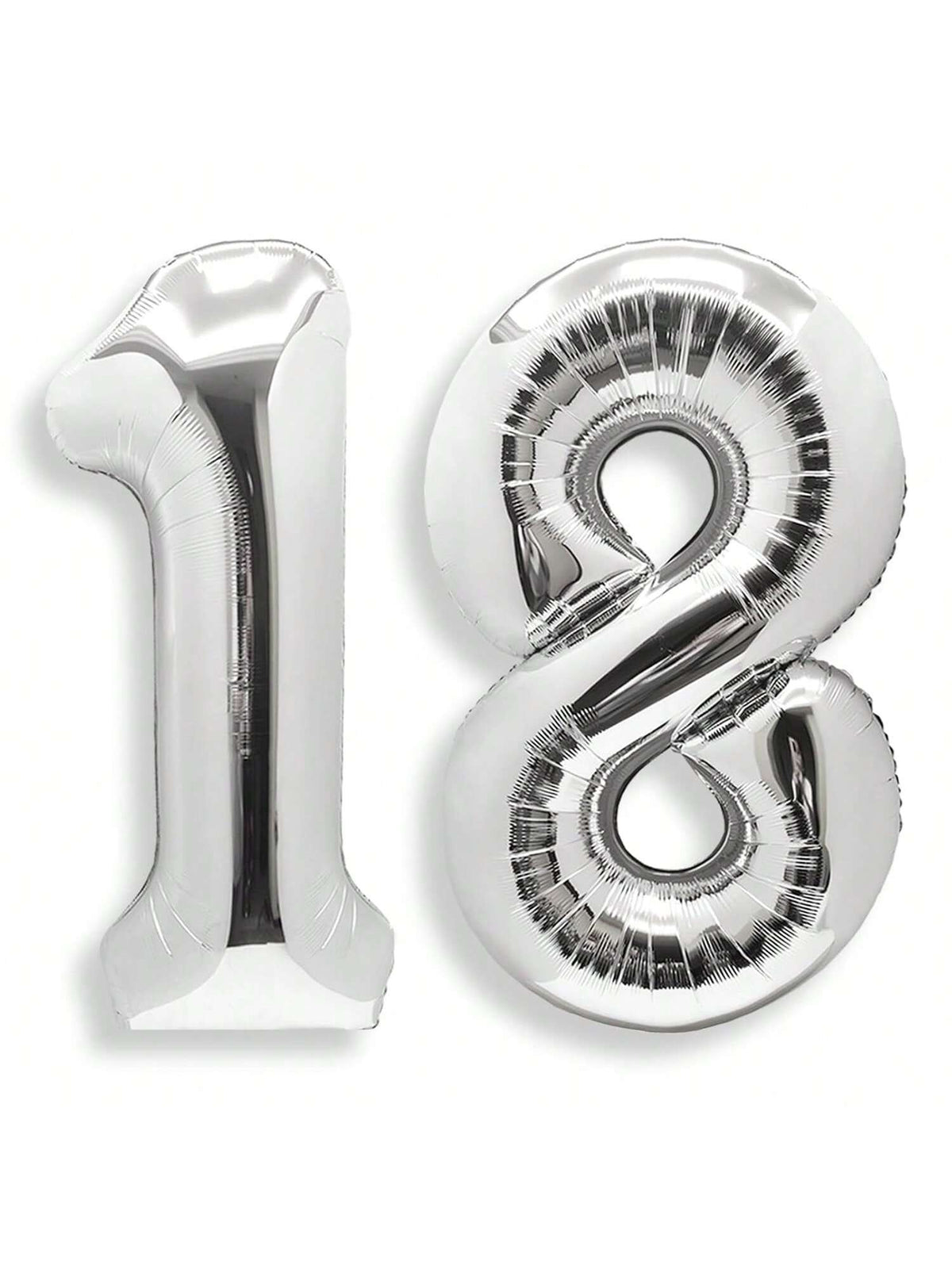 40 Inch Silver Foil Number Balloons for 18th Birthday Anniversary Party